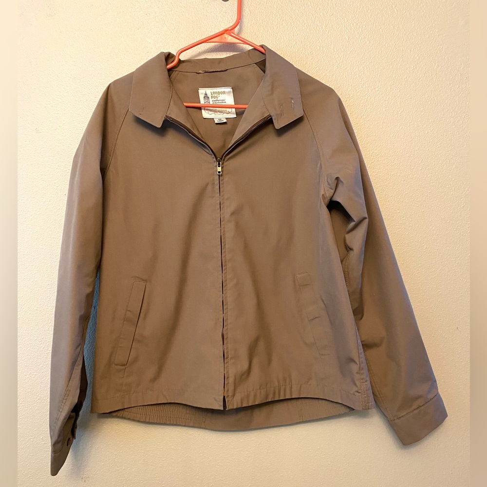 London Fog short trench unisex Taupe Zip-Front Jacket